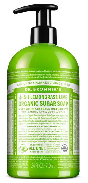 Dr. Bronners Organic Pump Soap - Lemongrass Lime