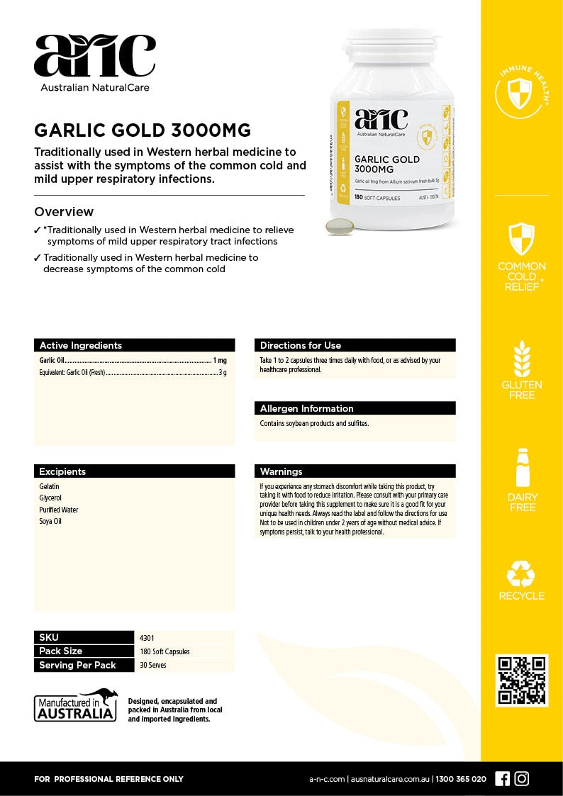 Australian Natural Care Garlic Gold 360 Caps
