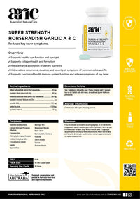 Australian Natural Care Super Strength Horseradish Garlic A And C | Mr Vitamins