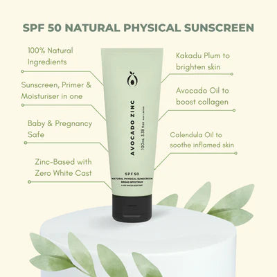 Avocado Zinc SPF50 Natural Physical Sunscreen