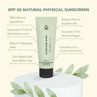 Avocado Zinc SPF50 Natural Physical Sunscreen 100ml NEW | Mr Vitamins