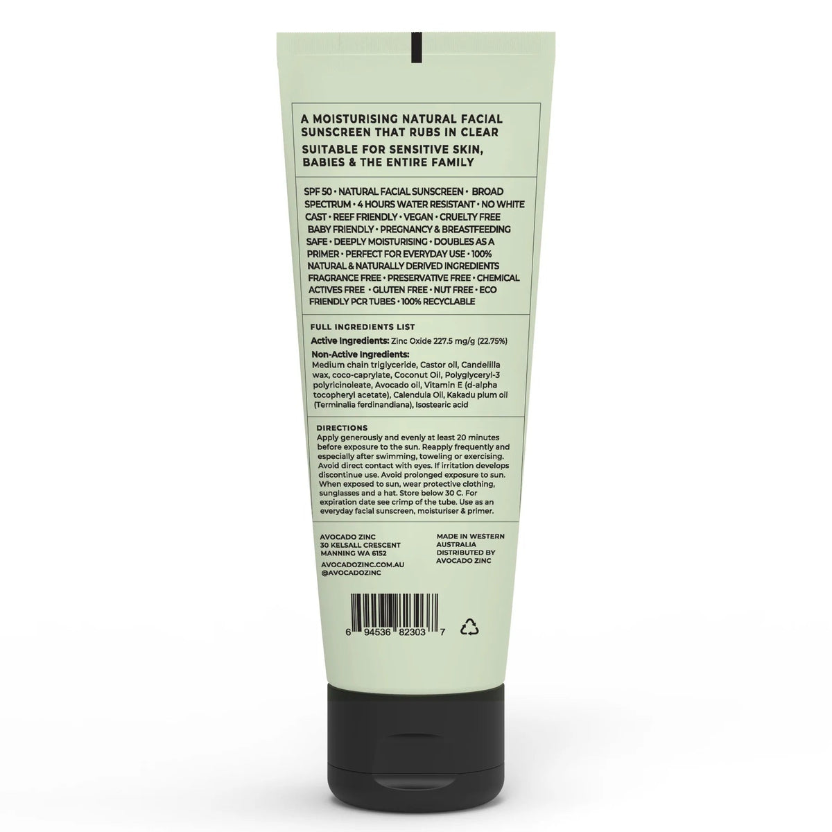 Avocado Zinc SPF50 Natural Physical Sunscreen