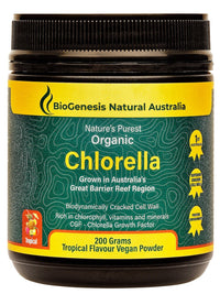 Biogenesis Australian Organic Chlorella 200g Powder Tropical Flavour | Mr Vitamins