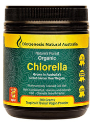 Biogenesis Australian Organic Chlorella 200g Powder Tropical Flavour