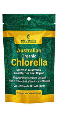 Biogenesis Australian Organic Chlorella 300 Mini 200mg Tablets Sachet | Mr Vitamins