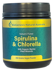 Biogenesis Spirulina & Chlorella + Marine Minerals 200g Powder