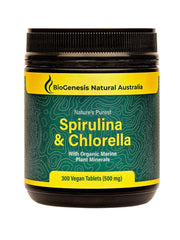 Biogenesis Spirulina & Chlorella + Marine Minerals 300 Tablets