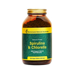 Biogenesis Spirulina & Chlorella + Marine Minerals 600 Tablets