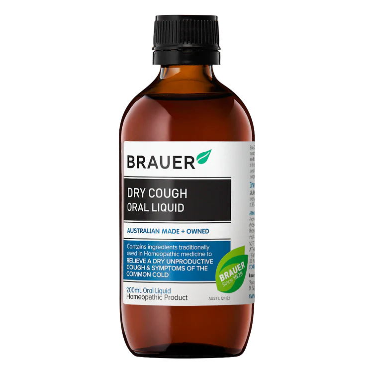 Brauer Sambucus Black Elderberry Dry Cough (Advanced Formula) Cherry Flavour Oral Liquid