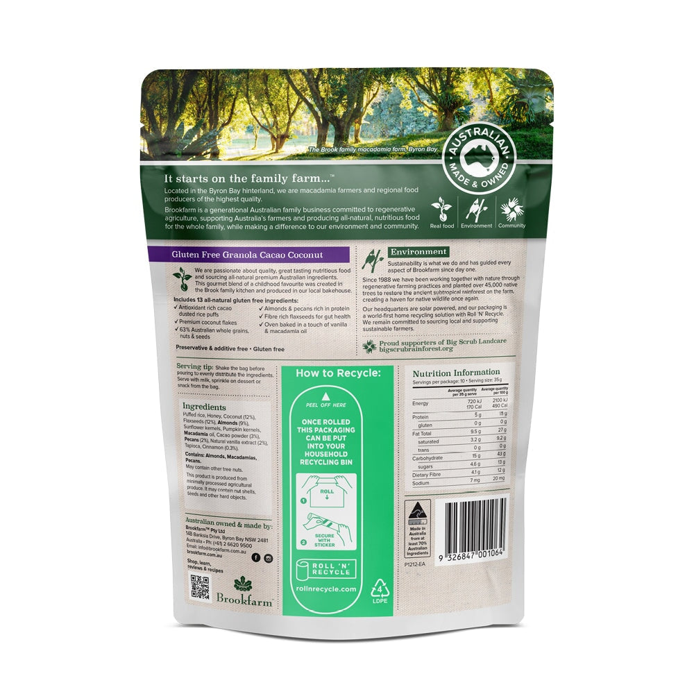 Brookfarm Gluten Free Cacao and Coconut Granola