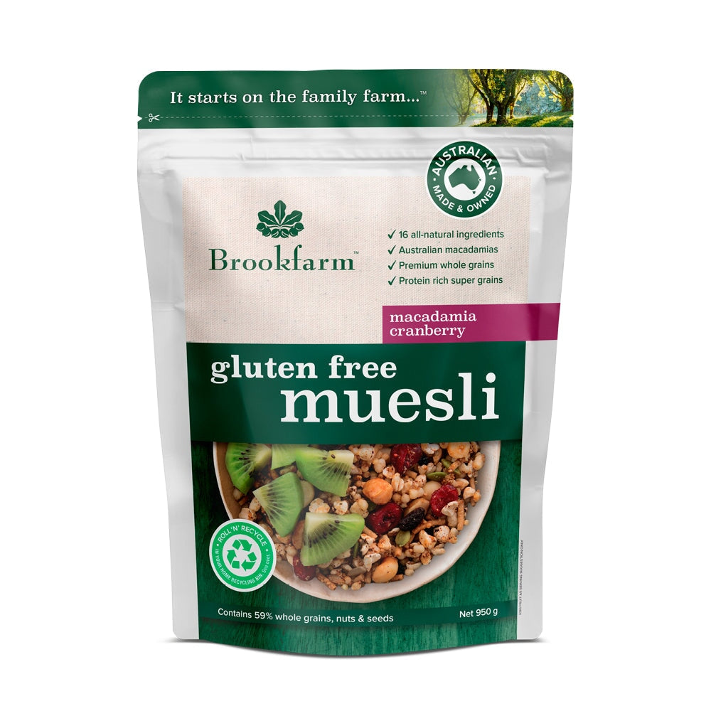 Brookfarm Gluten Free Macadamia Muesli with Cranberry