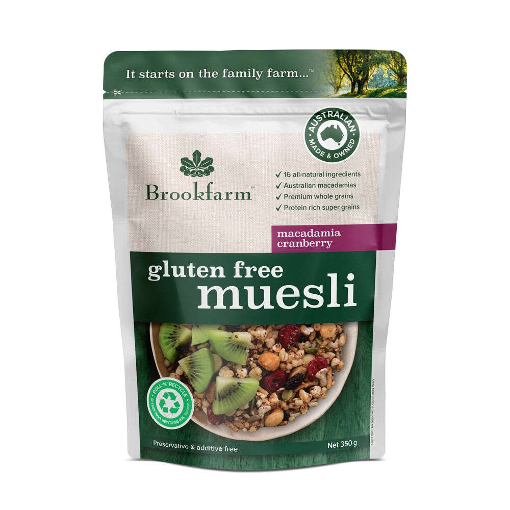 Brookfarm Gluten Free Macadamia Muesli with Cranberry