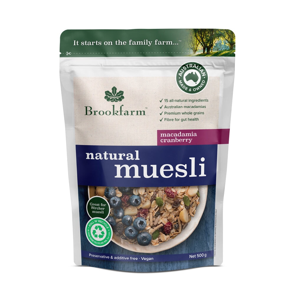 Brookfarm Natural Macadamia Muesli with Cranberry