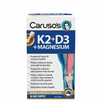 Carusos K2D3 Plus Magnesium 30 Day Supply
