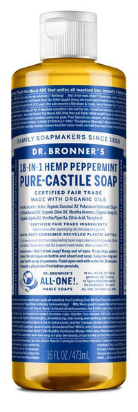 Dr. Bronners Pure-Castile Liquid Soap - Peppermint | Mr Vitamins