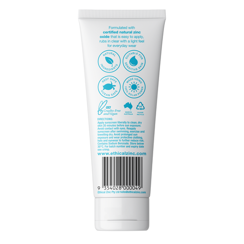 Ethical Zinc Daily Wear Light Sunscreen Spf 50+