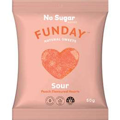 Funday Natural Sweets Gummy Hearts Sour Peach