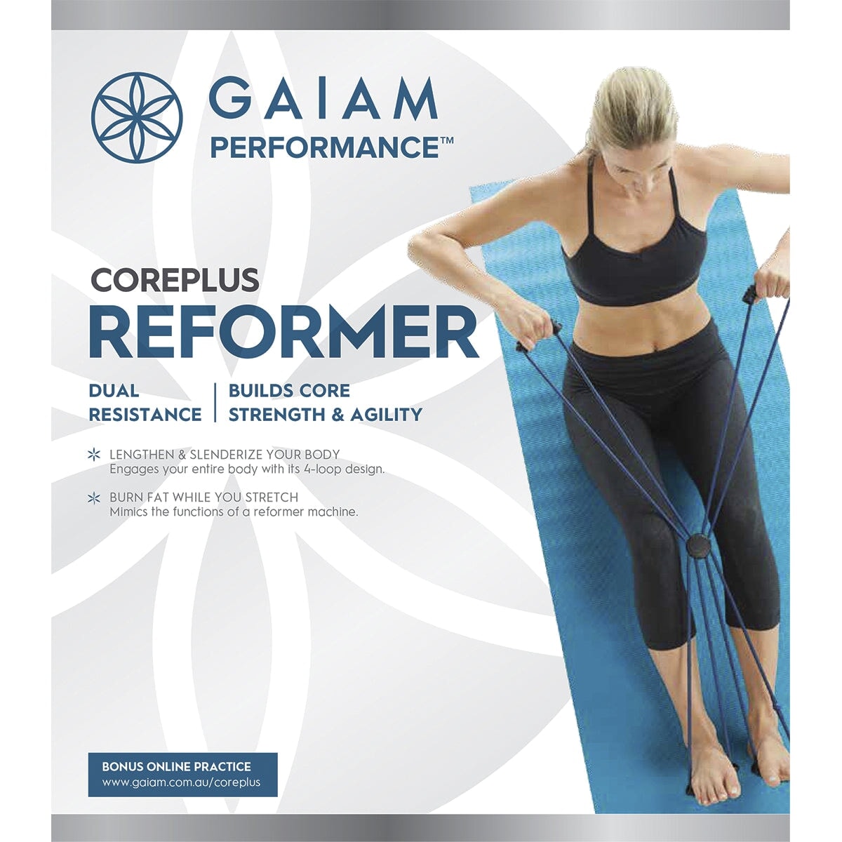 GAIAM Pilates Reformer 4-Loop Design and Multiple Grips – Mr Vitamins