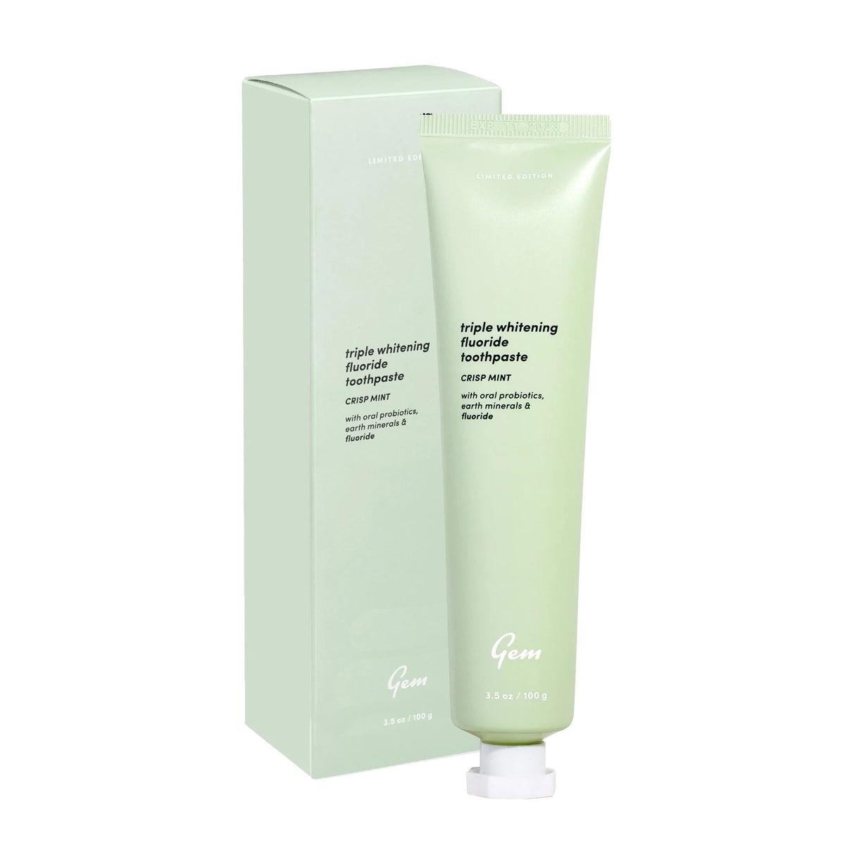 GEM Toothpaste Triple Whitening Fluoride Crisp Mint
