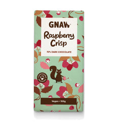 GNAW CHOCOLATE Handcrafted Dark Chocolate Raspberry Crisp