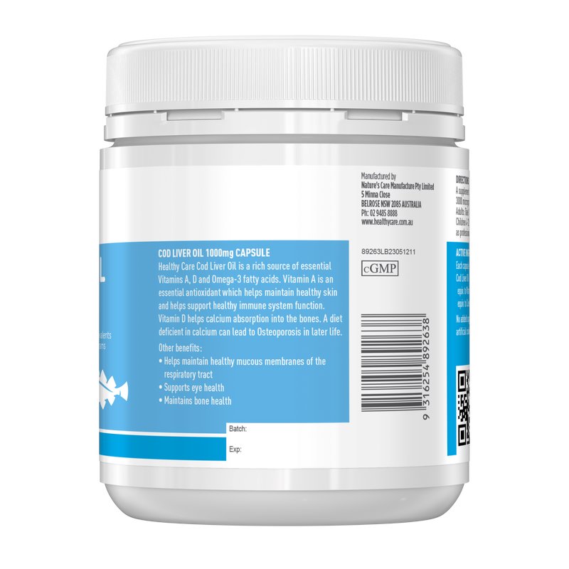 Healthy Care Cod Liver Oil 1000mg