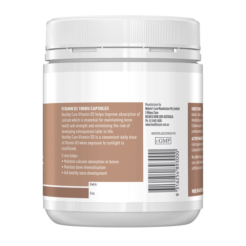 Healthy Care Vitamin D3 1000IU