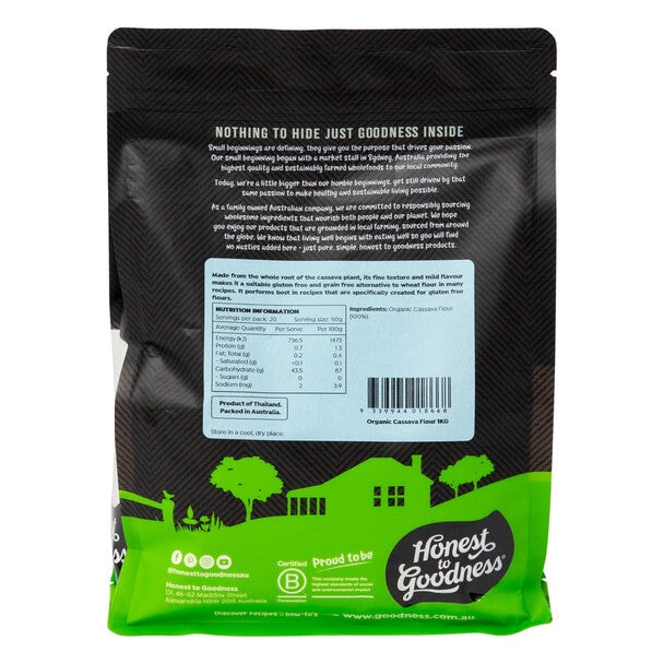 Honest to Goodness Organic Cassava Flour 1KG