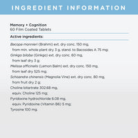 JSHEALTH Memory + Cognition Formula - 60 Tablets | Mr Vitamins