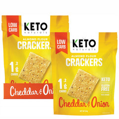 Keto Naturals Almond Flour Crackers Cheddar and Onion