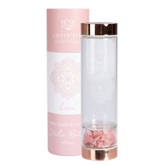 Luvin Life Crystal Water Bottle Rose Quartz Love