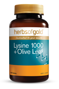 Herbs Of Gold Lysine 1000 + Olive Leaf
