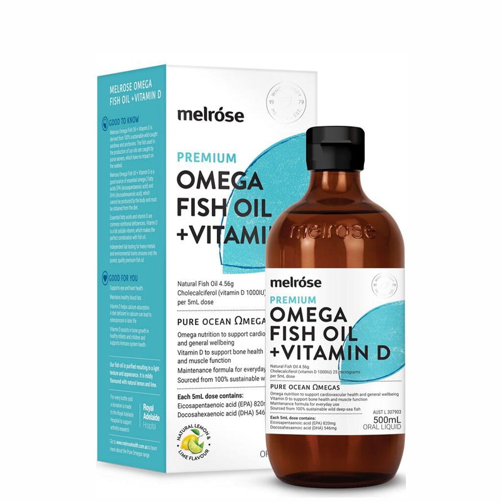 Melrose Premium Omega Fish Oil + Vitamin D Liquid