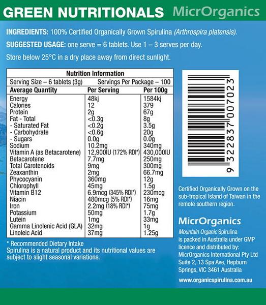 Microrganics Mountain Organic Spirulina