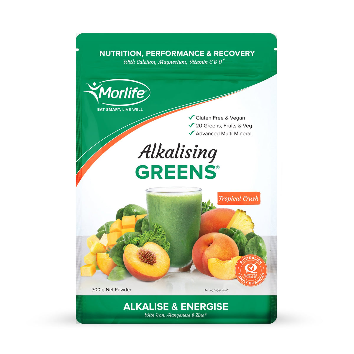 Morlife Alkalising Greens Berry Burst 700G