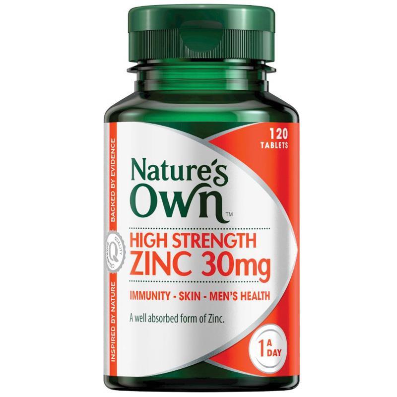 Natures Own High Strength Zinc 30mg Tablets
