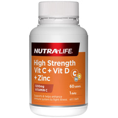 Nutralife High Strength Vitamin C + Vitamin D + Zinc