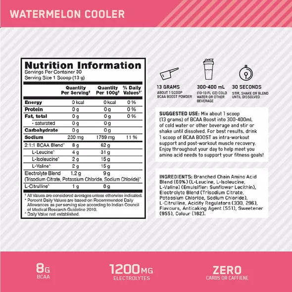 Optimum Nutrition BCAA Boost+Electrolytes