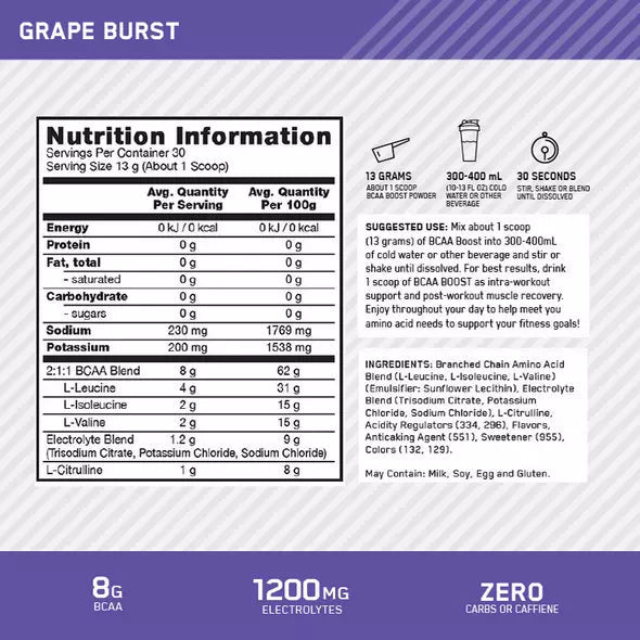 Optimum Nutrition BCAA Boost+Electrolytes
