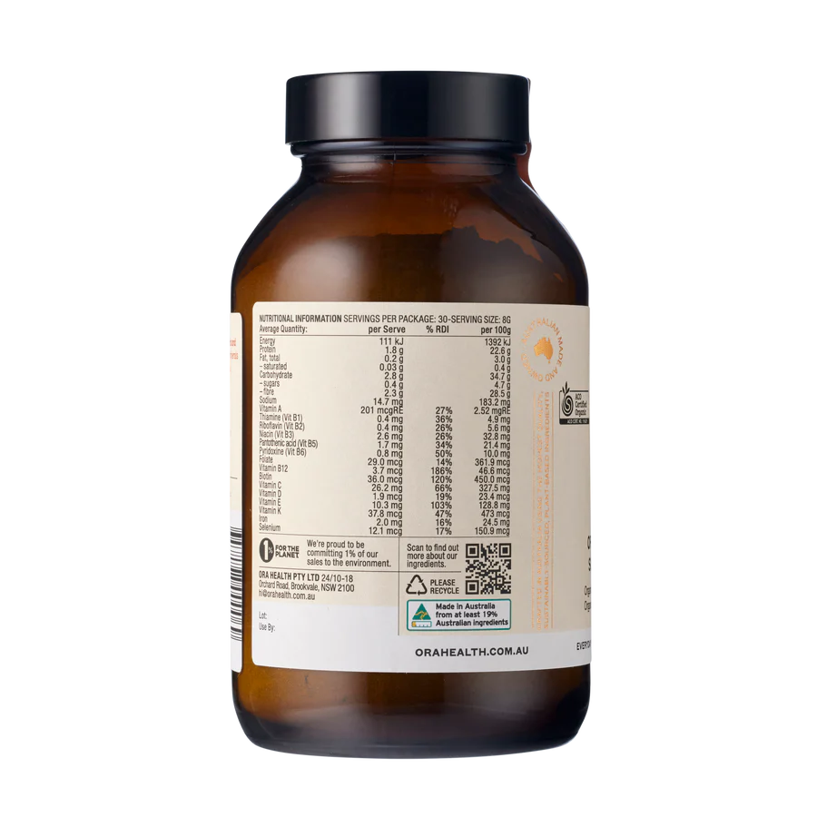 Ora Organic Greens Superpowder 240g