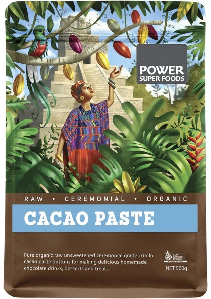 Power Superfoods Cacao Paste Raw Buttons - Cert Org 500g