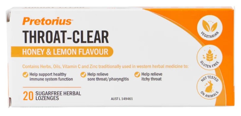 Pretorius Throat Clear - Honey & Lemon