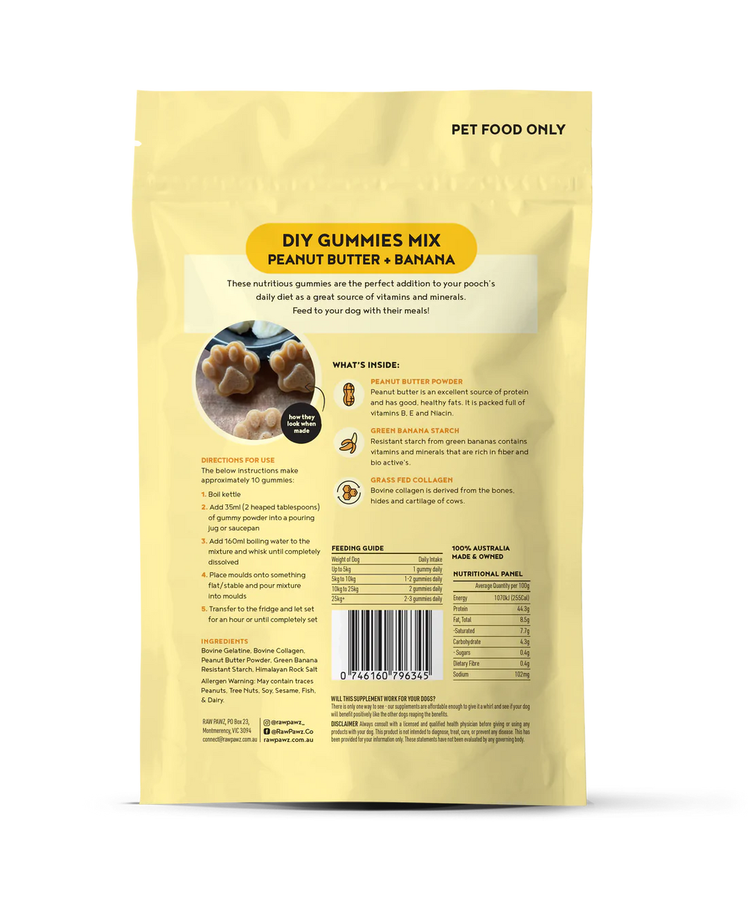 Raw Pawz BANANA PEANUT BUTTER GUMMIES