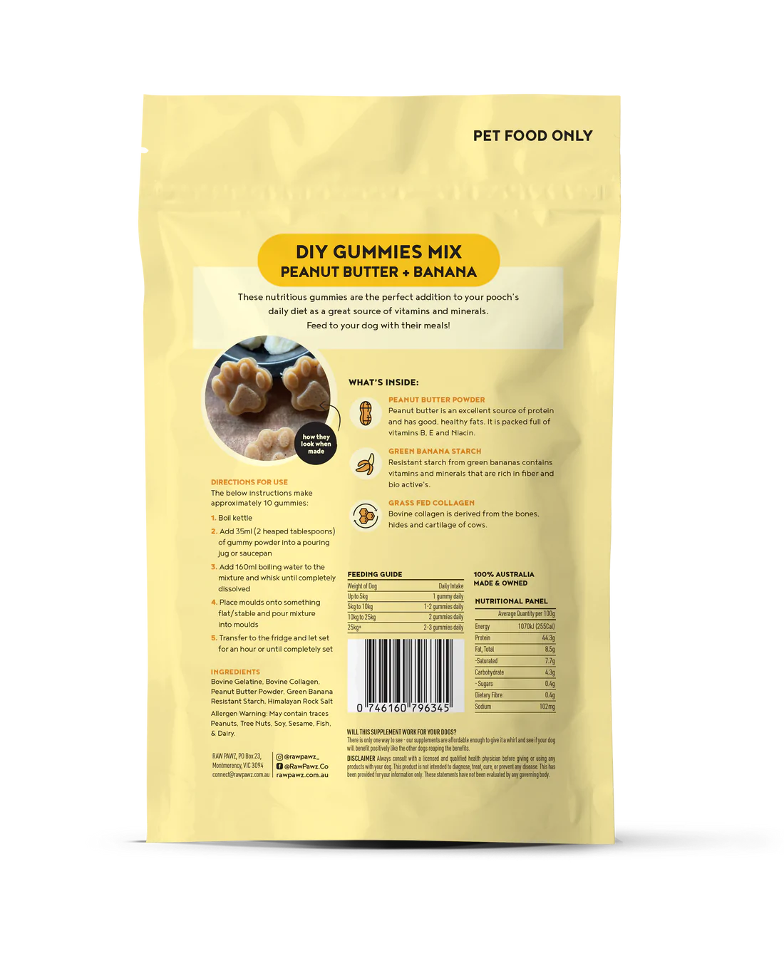 Raw Pawz BANANA PEANUT BUTTER GUMMIES