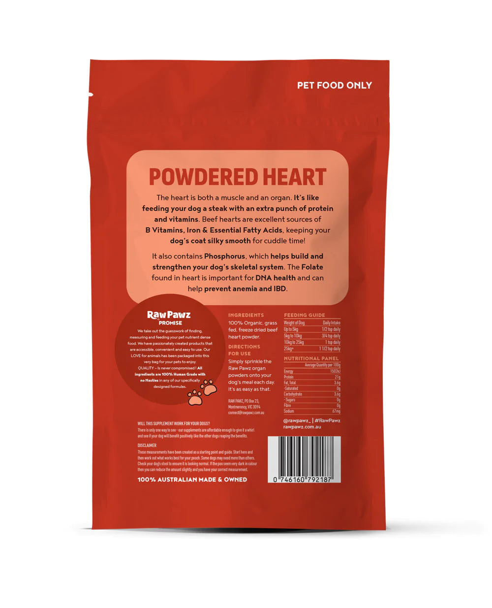 Raw Pawz HEART ORGAN POWDER