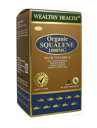 Wealthy Health Organic Squalene 1000mg With Vitamin E | Mr Vitamins